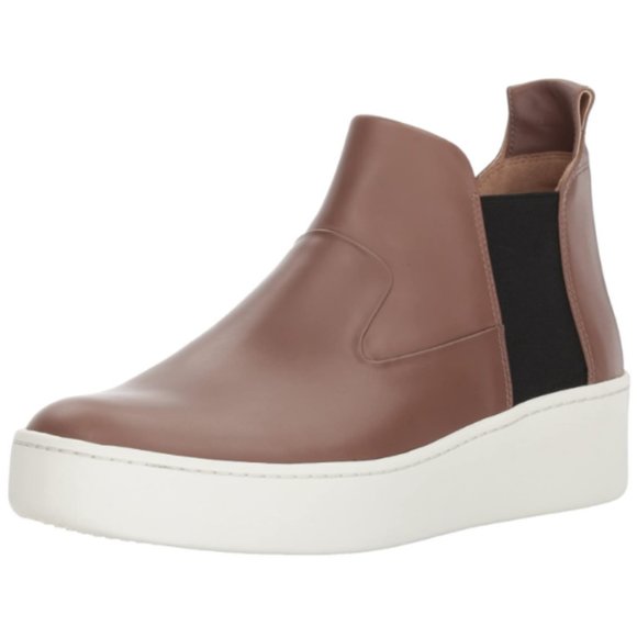 Via Spiga Shoes - Via Spiga Eren Brown Leather Platform Sneakers